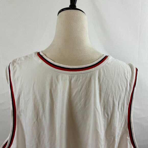 Universal Standard Top 3X White Blue Red Trim Sleeveless - Picture 7 of 11